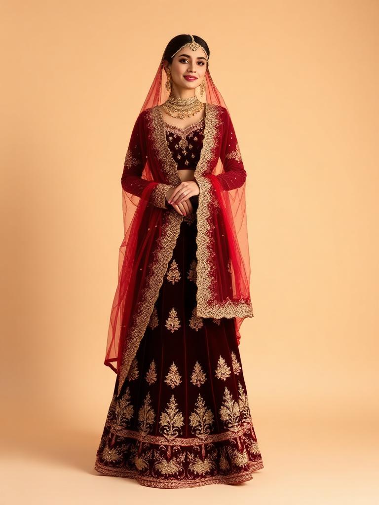 Rania Velvet Bridal Lehenga