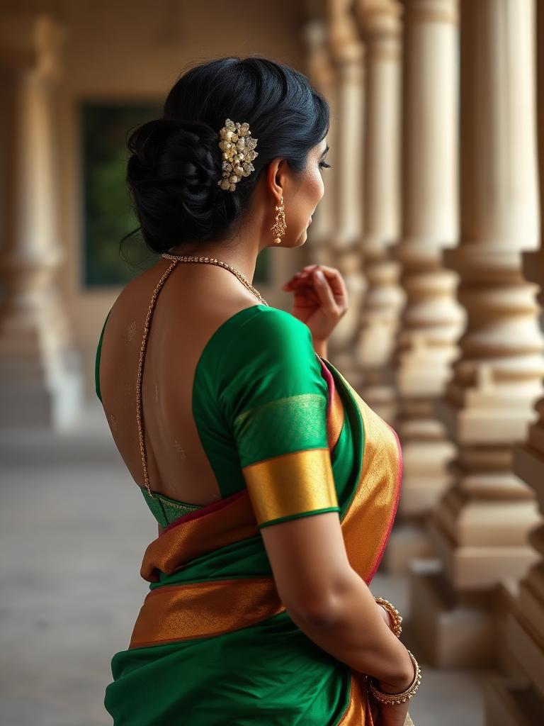 Mysore Emerald Silk Saree — view 2