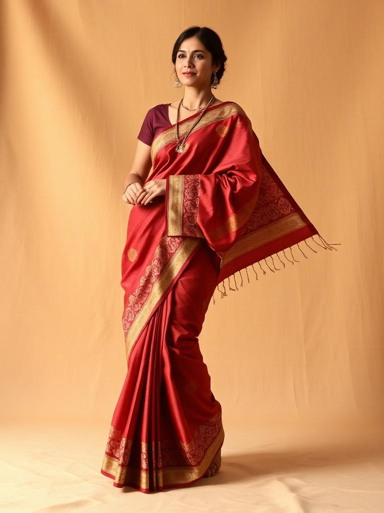 Rosewood Tussar Saree
