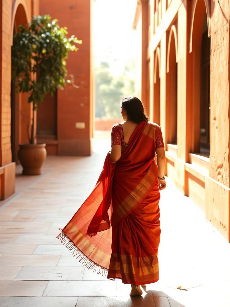 Rosewood Tussar Saree — view 2