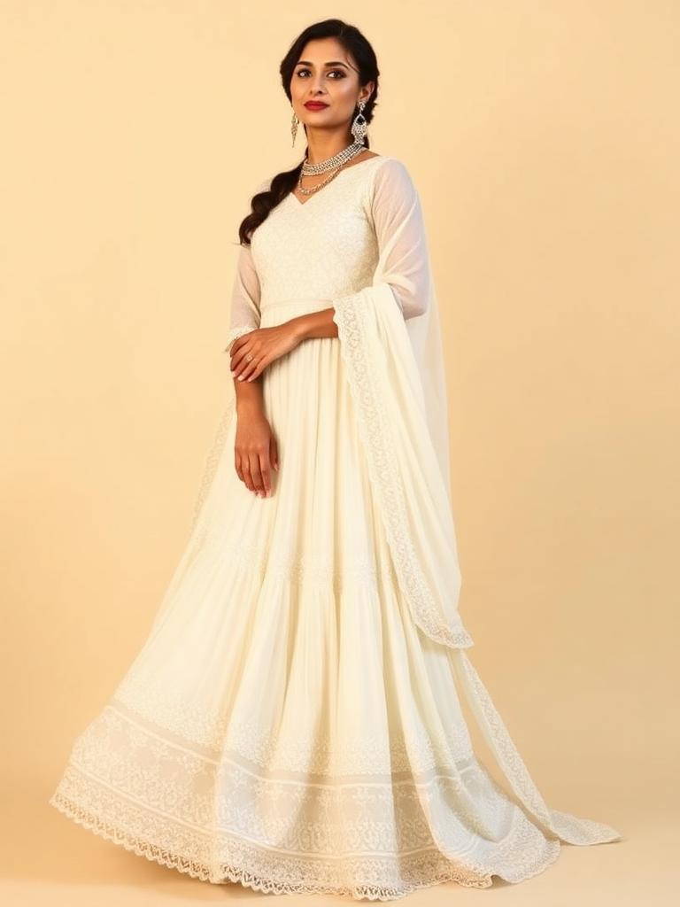 Lucknowi Chikan Anarkali