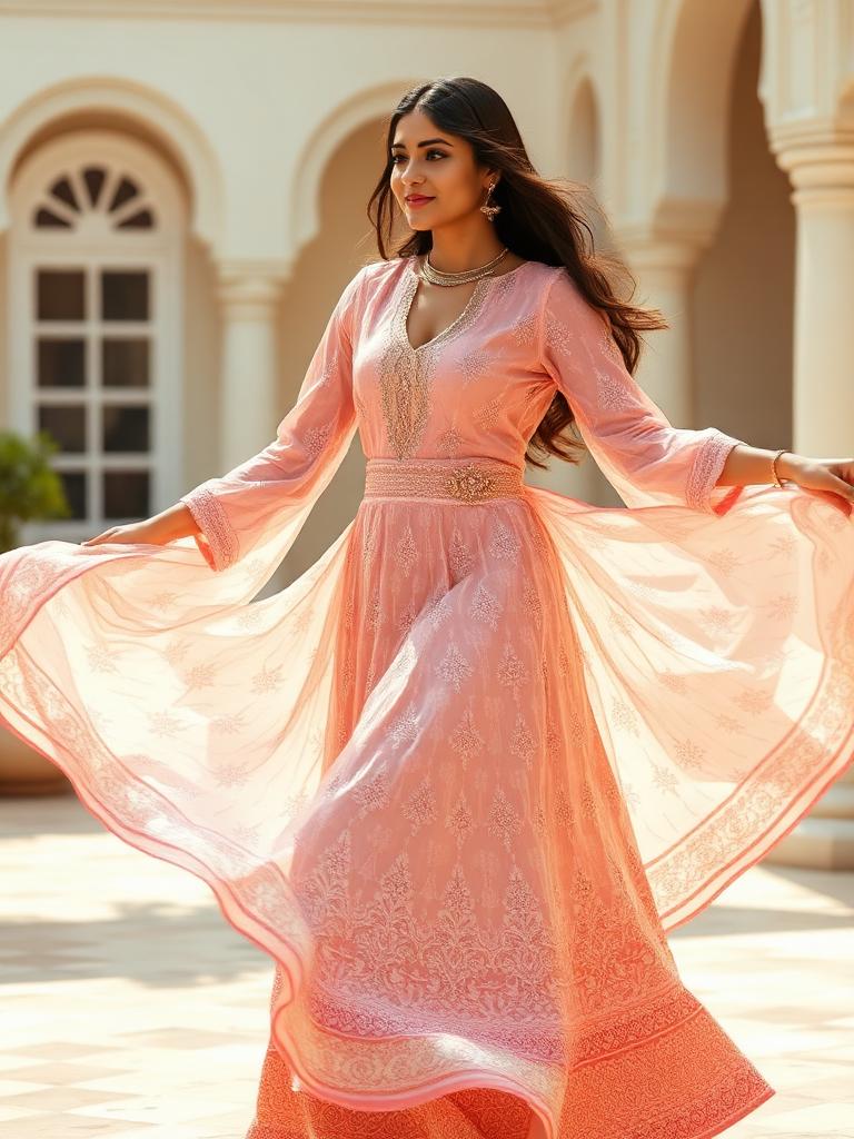 Lucknowi Chikan Anarkali — view 2