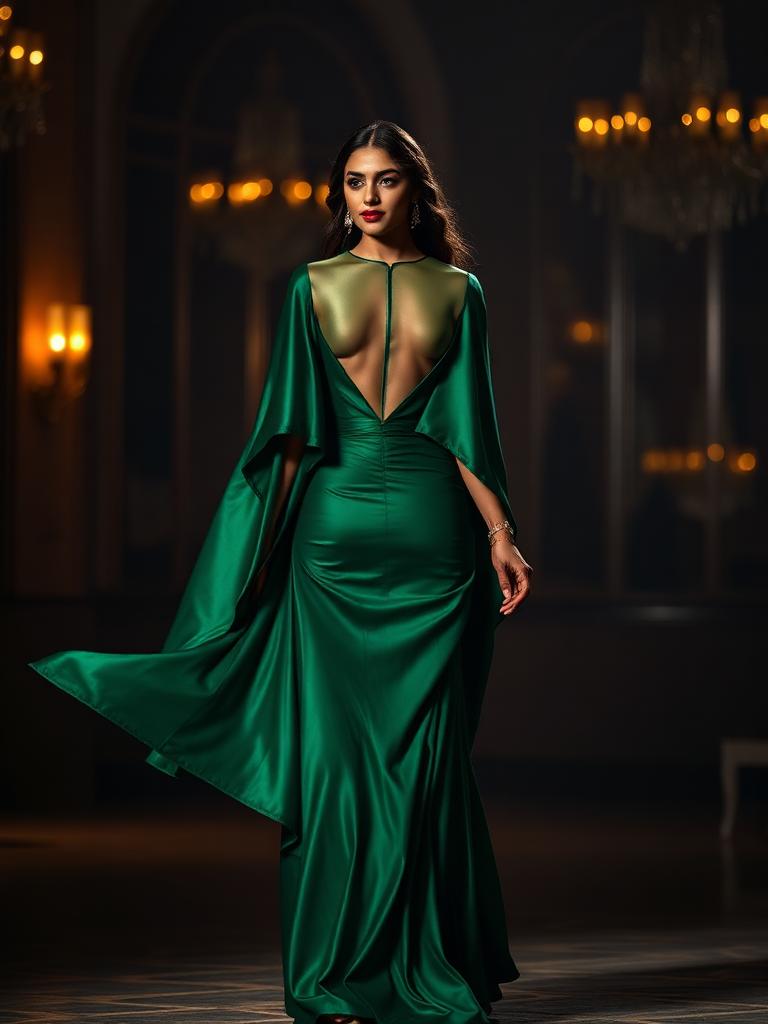 Zoya Emerald Cape Gown — view 2