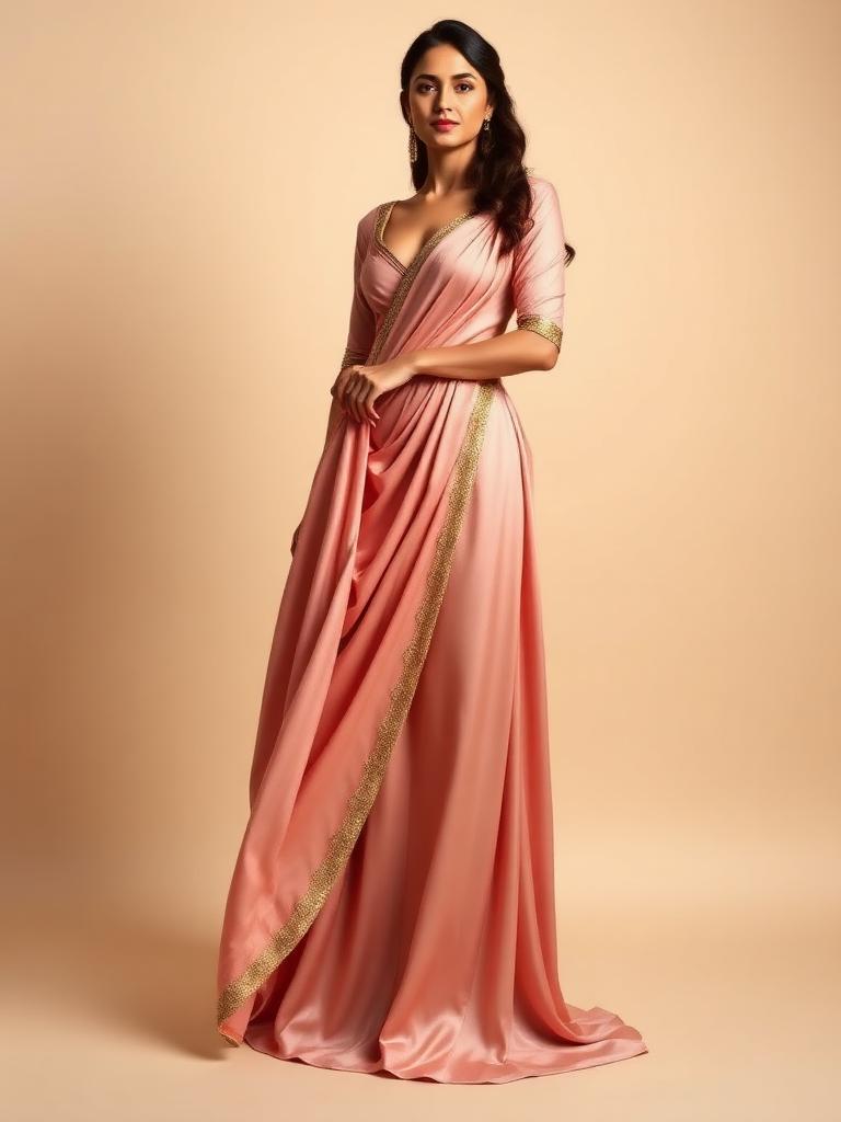 Rosé Draped Indo-Western
