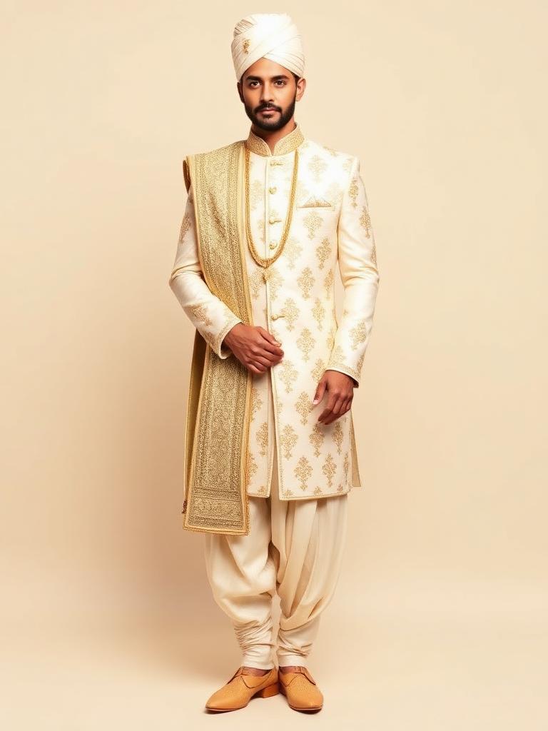 Rajvir Ivory Silk Sherwani