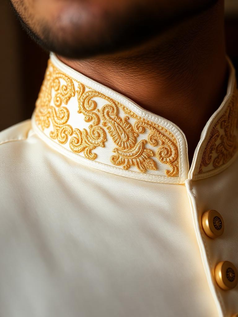 Rajvir Ivory Silk Sherwani — view 3