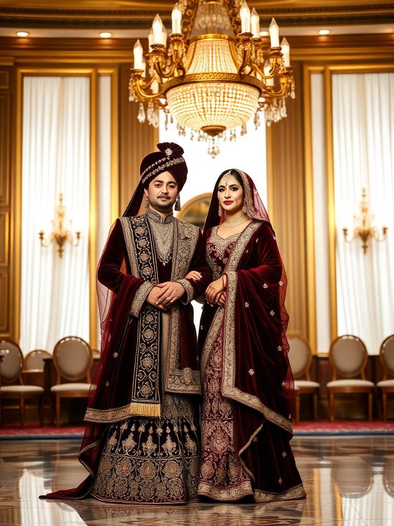 Regal Maroon Couple Set — view 2