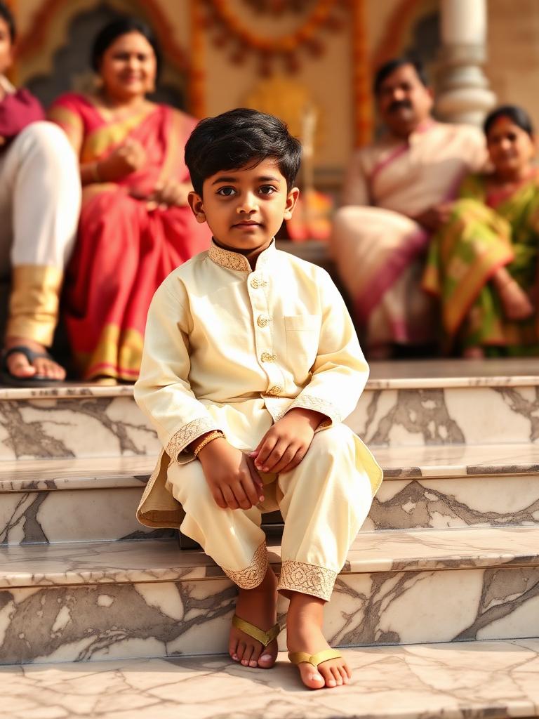 Kids Ivory Kurta Pyjama — view 2
